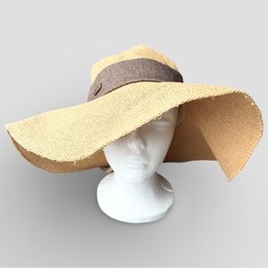 Sun n Sand Wide-brimmed Straw Hat Adjustable